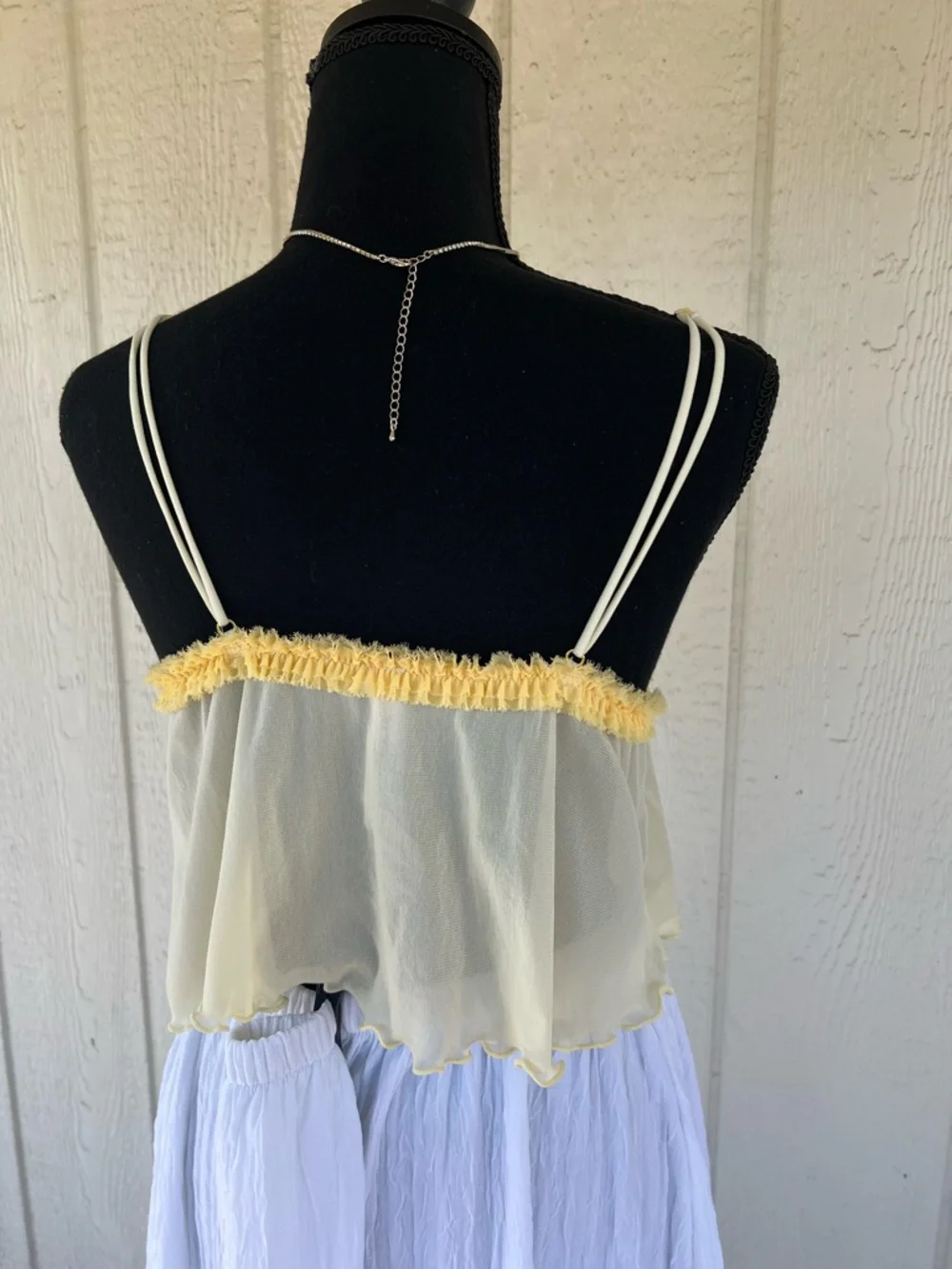 Urban Outfitters Out From Under Yellow Sheer Cami Medium Babydoll Tank - Picture 4 of 5